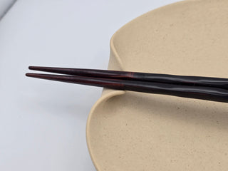Toki Meki Workshop dark red lacquered wood chopsticks, 23cm, dishwasher safe, made in Japan